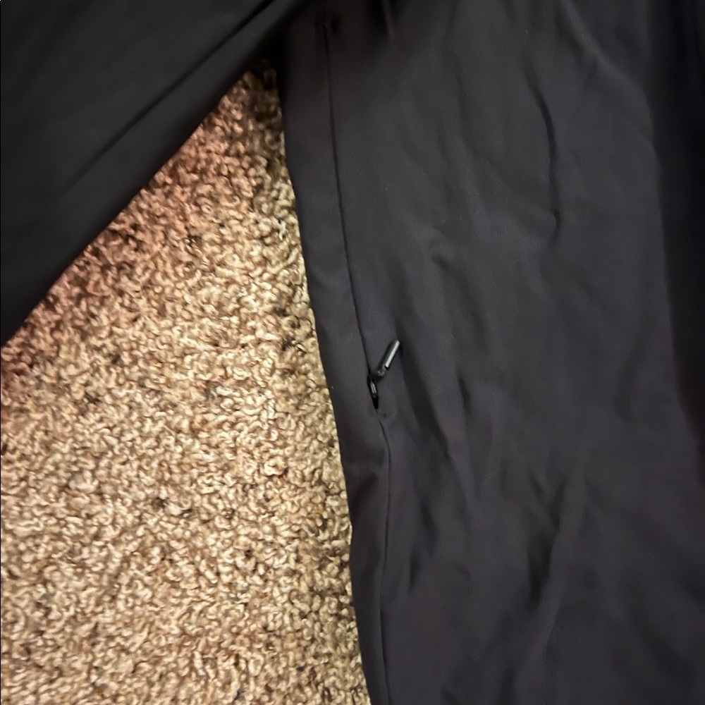 Athleta size 4 black pants. Stretchy. Pull-string cuff, pockets & side zippers. - Picture 5 of 7